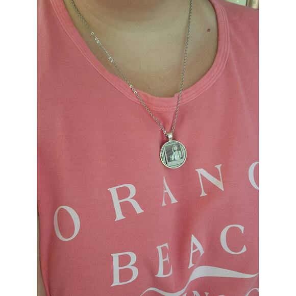 Love is Pain pendant necklace made from The Kiss Curse book pages - Picture 2 of 2